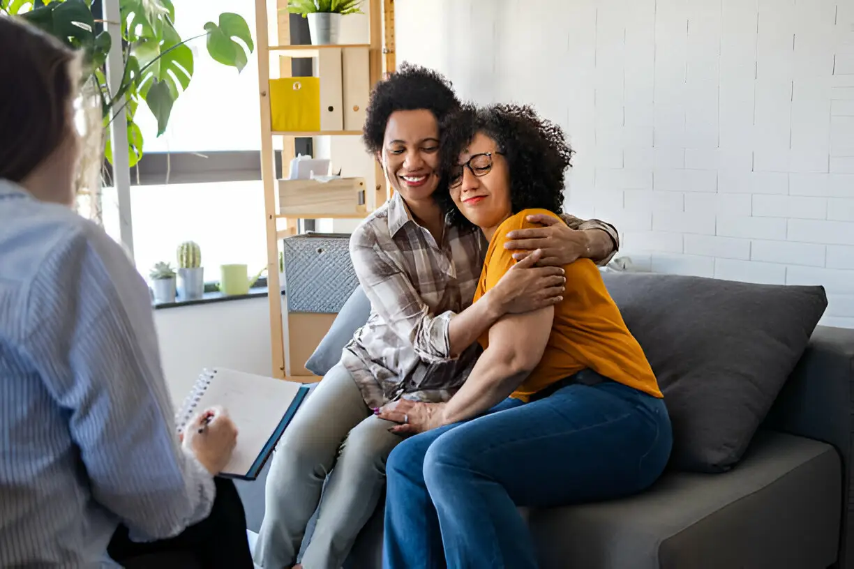 Couple Comfortable at Therapist Office